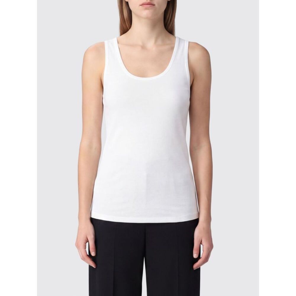 Max Mara Women Max Mara Sleeveless U-Neck Slim Fit Criªpe De Chine Top